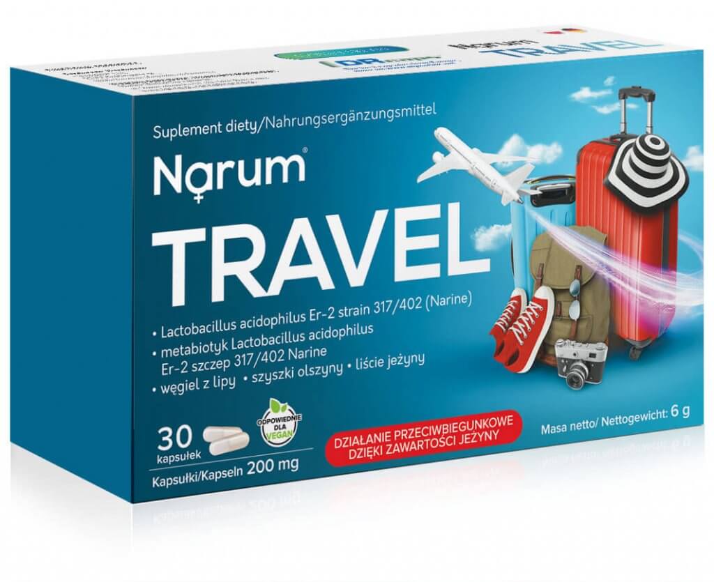 projekt opakowania suplementu Narum Travel